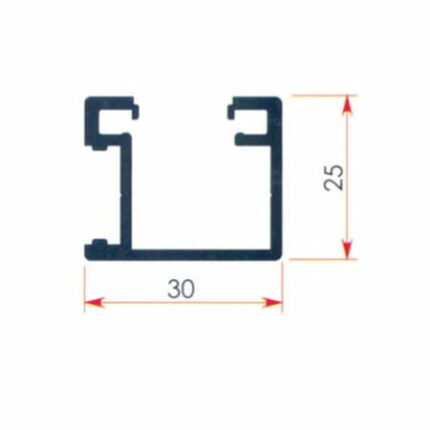 Κολώνα στήριξης τζαμιού 30Χ25ΜΜ (κωδικός: 1018)